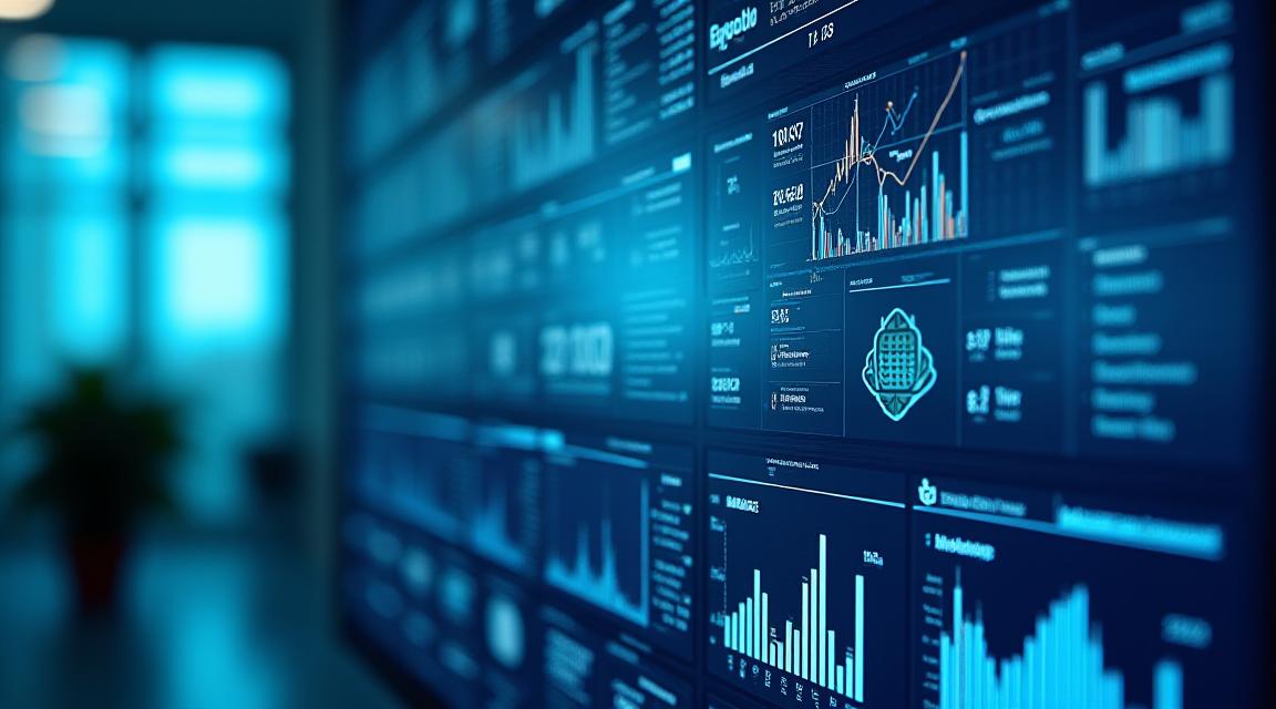 Complex weather data overlaying digital marketing metrics dashboard